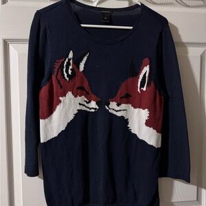 Women’s Ann Taylor knit fox sweater